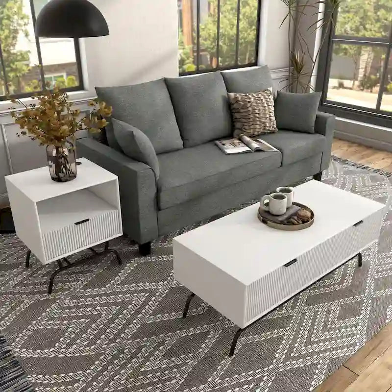 Ensemble de table basse et de table d'appoint modernes deux pièces