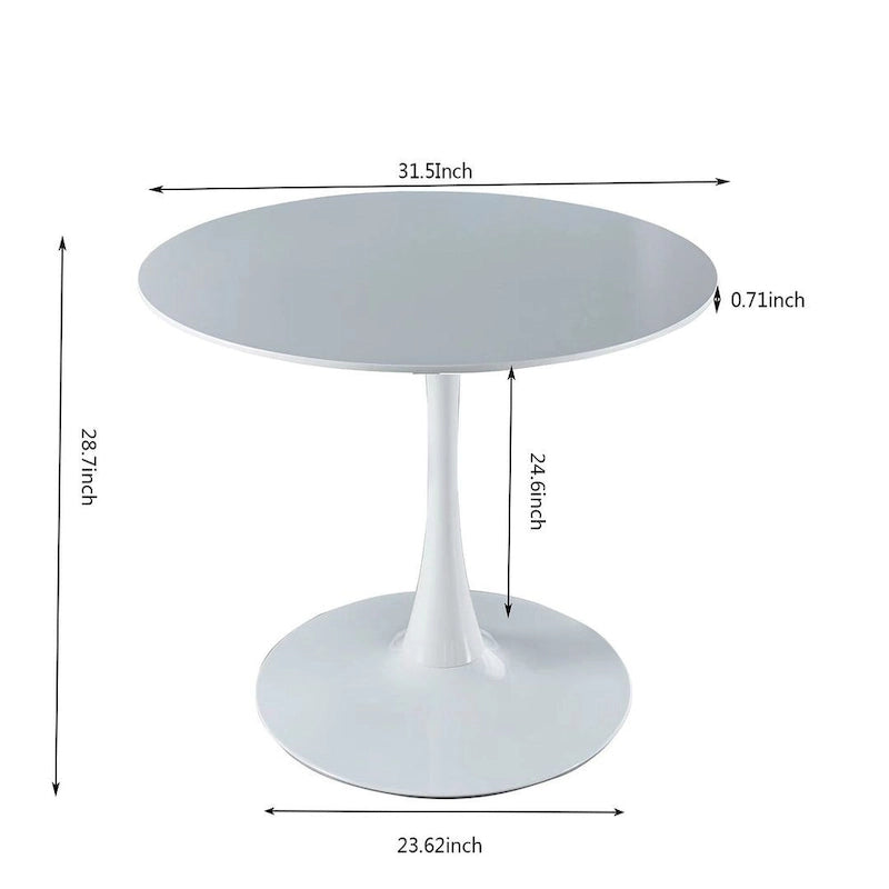 Table à manger ronde avec 4 chaises en tissu peluche Teddy