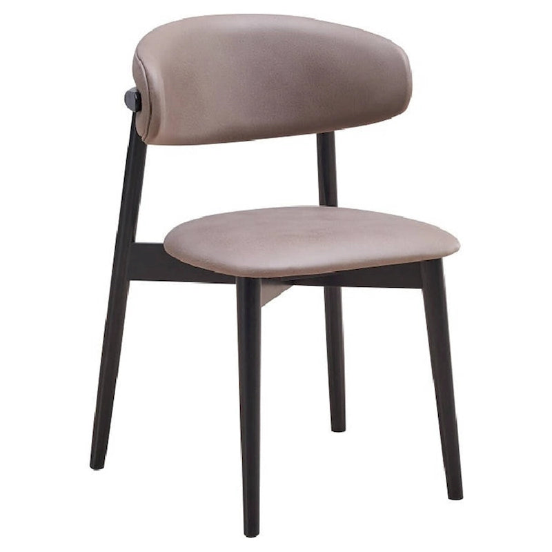 Lot de 2 chaises de salle à manger de 23 pouces, pieds tournés, tissu gris, noir