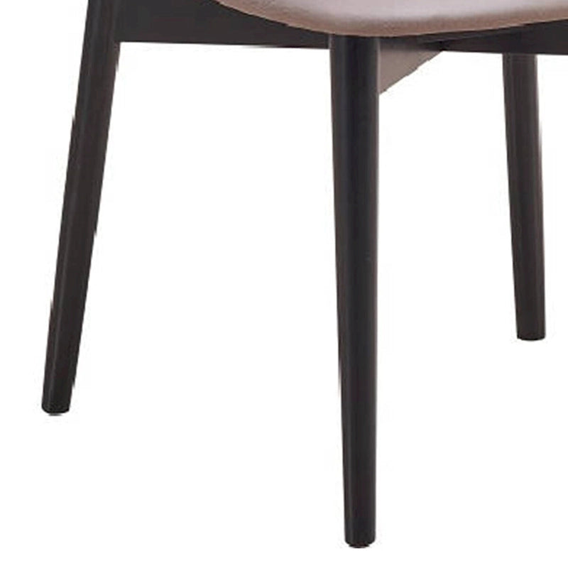 Lot de 2 chaises de salle à manger de 23 pouces, pieds tournés, tissu gris, noir