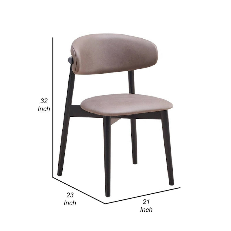 Lot de 2 chaises de salle à manger de 23 pouces, pieds tournés, tissu gris, noir