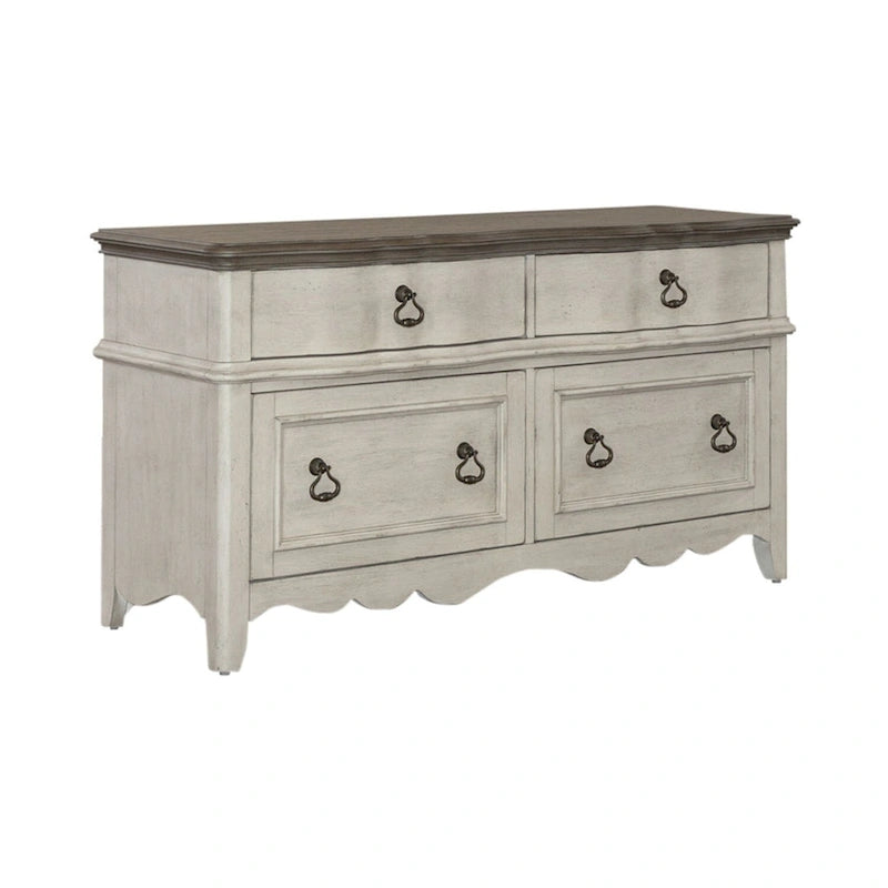 Crédence Blanc Antique - Largeur 56 x Profondeur 21 x Hauteur 30