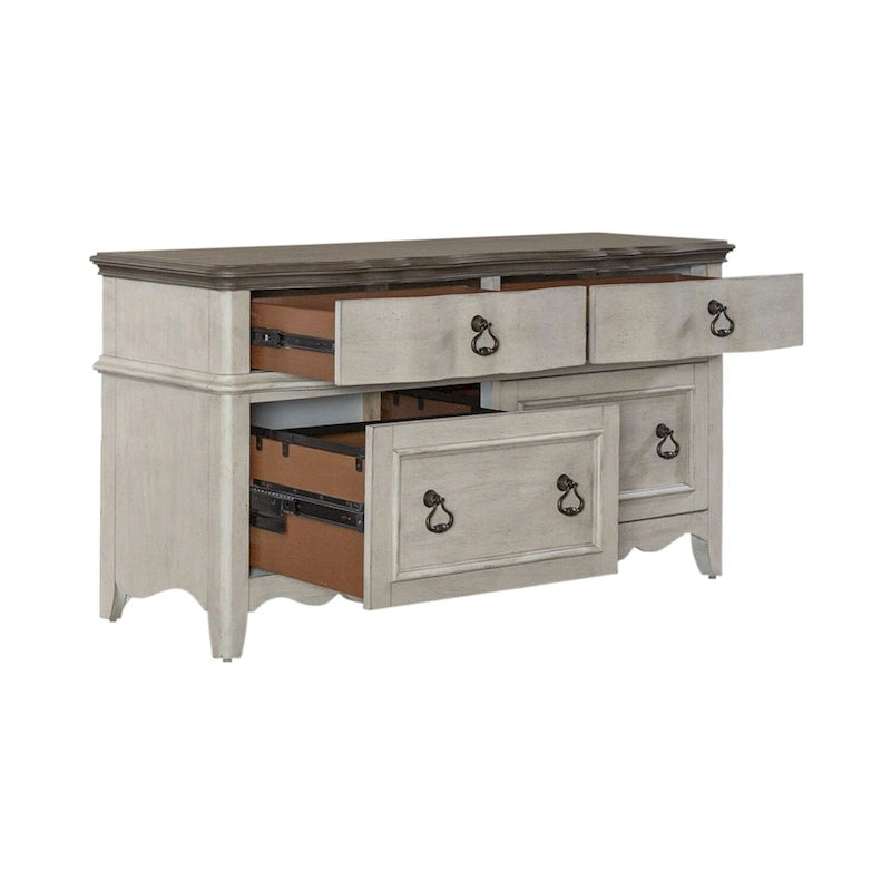 Crédence Blanc Antique - Largeur 56 x Profondeur 21 x Hauteur 30