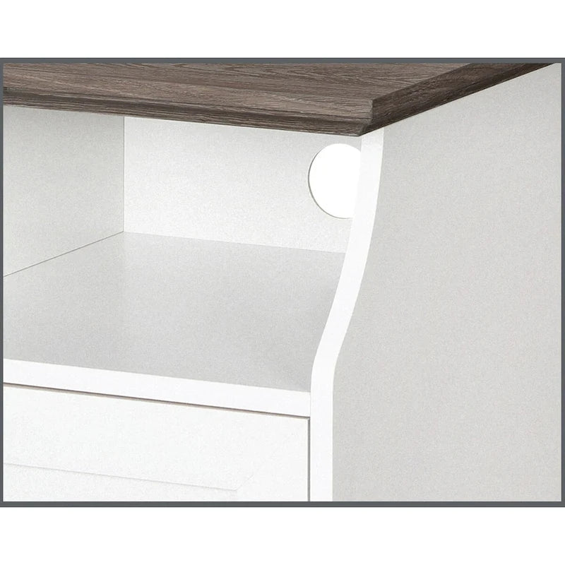 Classeur vertical blanc à 2 tiroirs avec rangement dissimulé