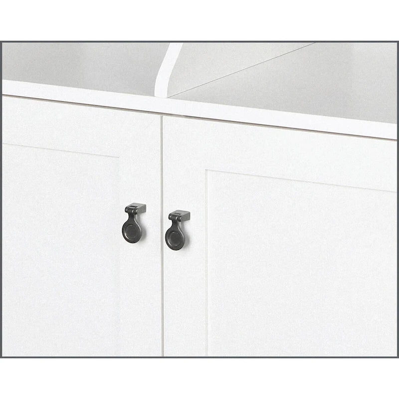 Classeur vertical blanc à 2 tiroirs avec rangement dissimulé