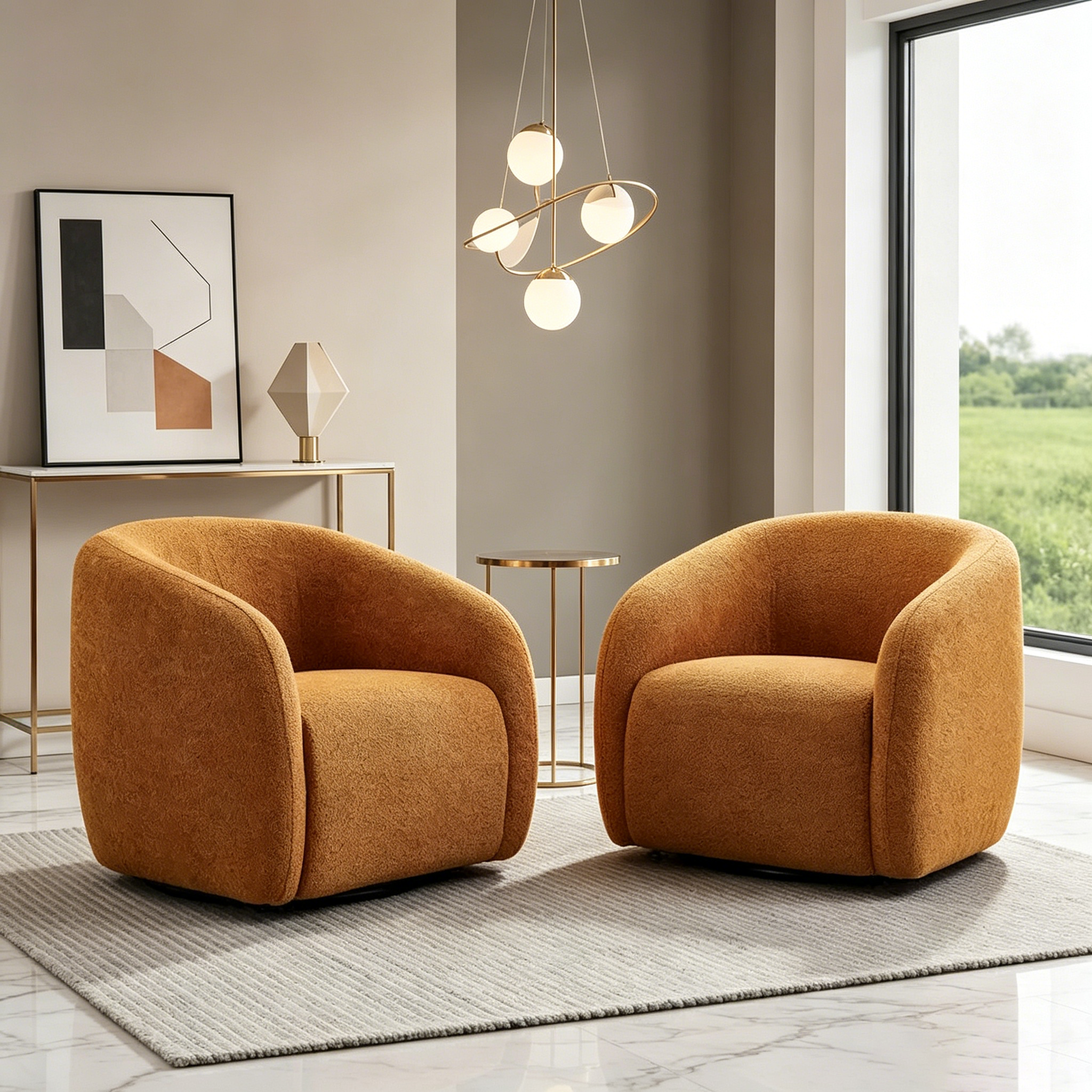 Fauteuil pivotant à dossier incurvé 31,7W (lot de 2)
