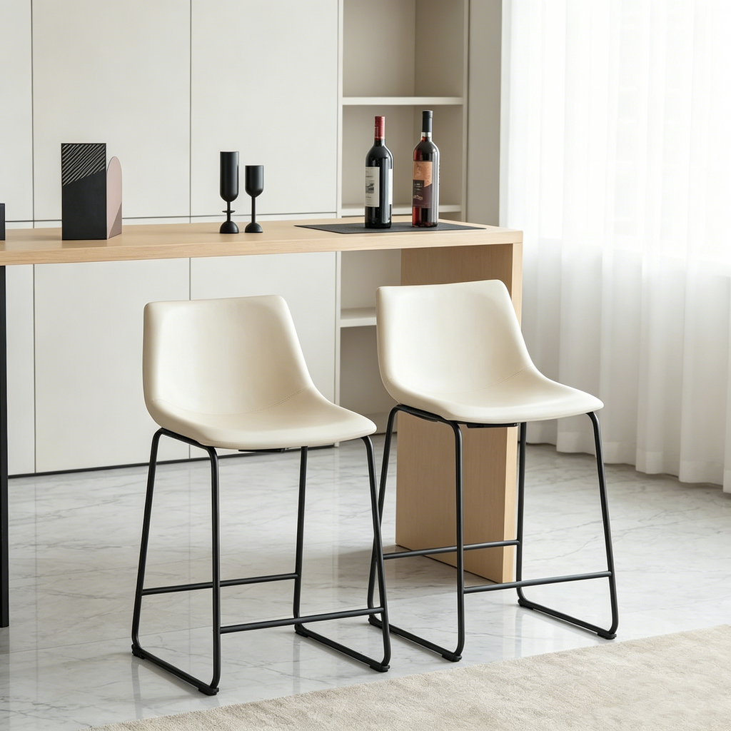 Lot de 2 tabourets de bar 24 pouces style rétro